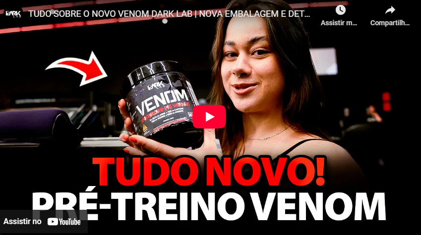 Rafa testando o pré-treino Venom, com sua nova embalagem